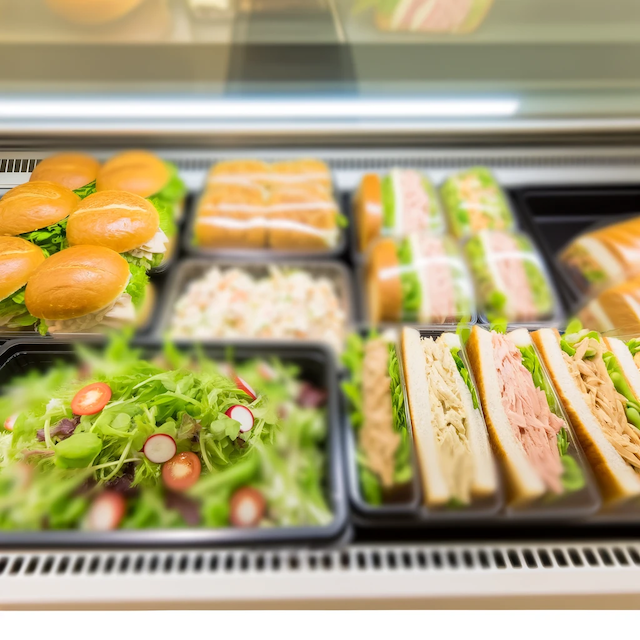Fresh sandwiches and salads available at Midway Convenience Stores, Texas.